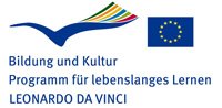 Das Logo des Leonardo Programms. Bildung und Kultur Programm für lebenslanges Lernen LEONARDO DA VINCI