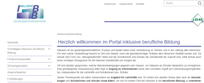 Startseite des Portals für inklusive berufliche Bildung des ISB