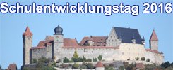 Ansicht der Veste Coburg mit Überschrift "Schulentwicklungstag 2016"