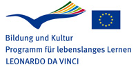 Alte Bilder Das Logo des Leonardo Programms. Bildung und Kultur Programm für lebenslanges Lernen LEONARDO DA VINCI